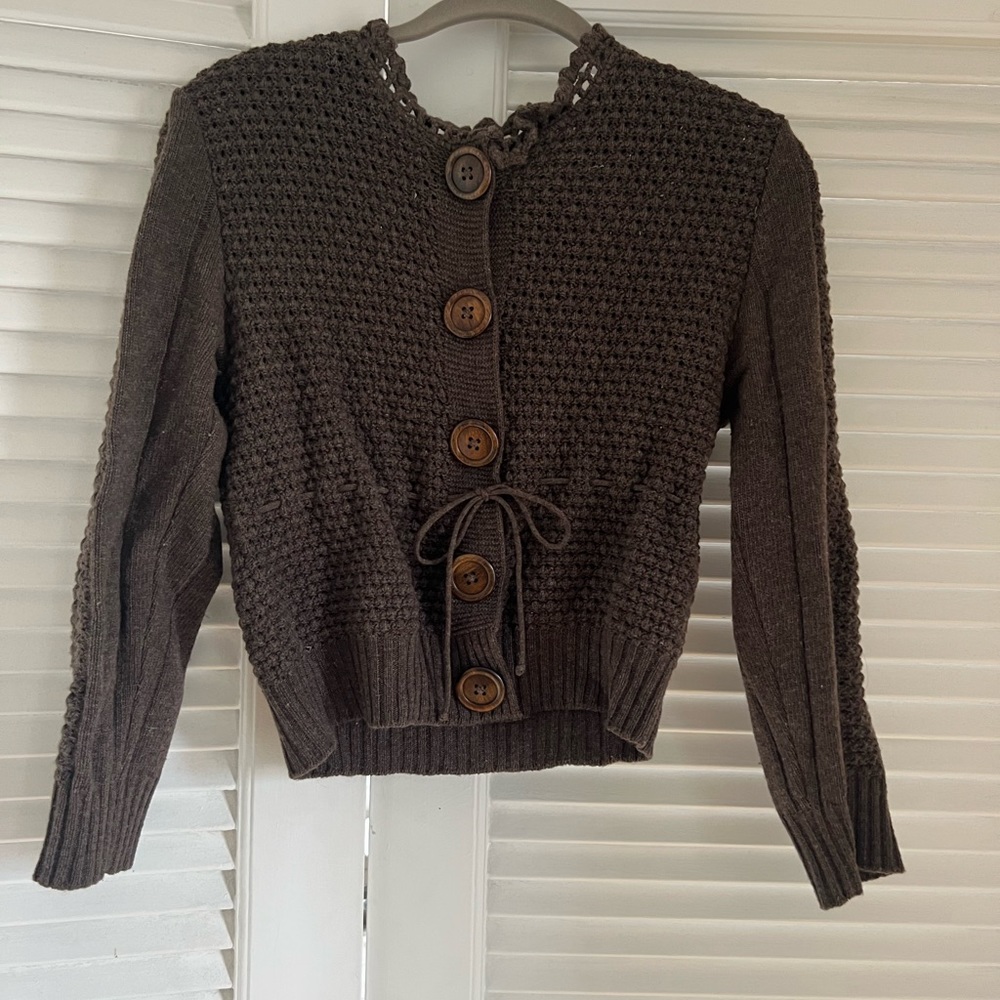 Chloé crocheted wool cropped cardigan, sz small